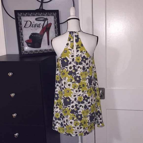 Green Gray Floral Sun Dress Sz S - Picture 3 of 4